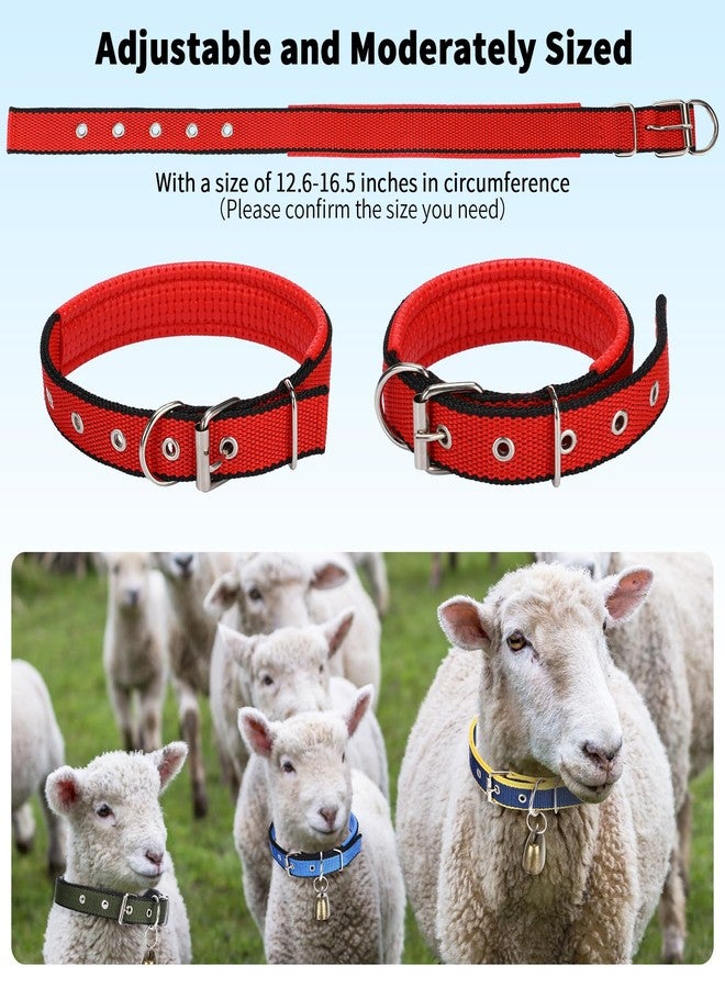 Clysee 5 Sets Adjustable Small Goat Collars with Bells Cow Horse Sheep Copper Bronze Bells Pet Collar Goat Supplies for Farm Animal Accessories - Image 2